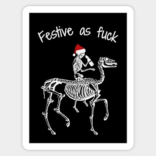 Naughty skeleton Santa, funny Sticker